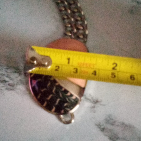 *Rare*  Vintage Trifari Pink/Peach and Black Enamel Silver Tone Neckace - Picture 5 of 9